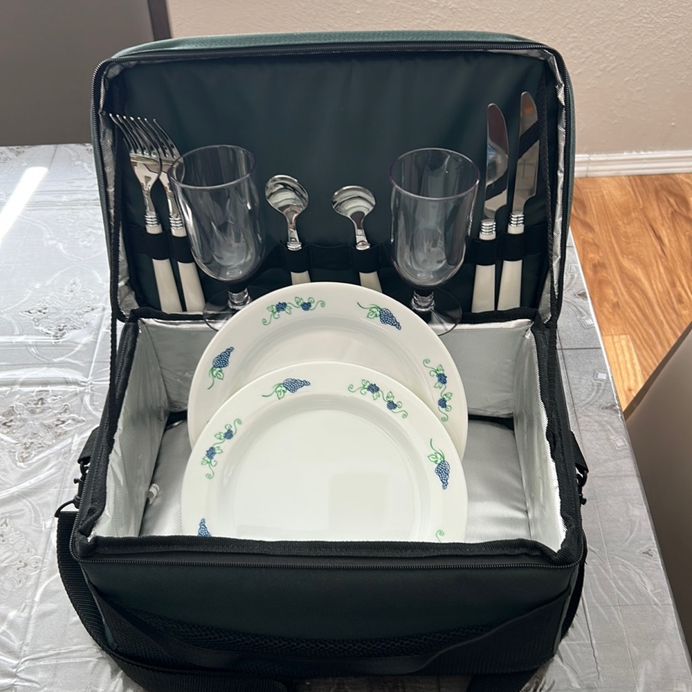 Harry and David picnic basket. Green